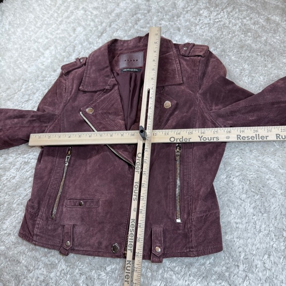 Blank NYC Suede Moto Jacket Women's Medium Plum Purple Biker Leather Grunge - Picture 7 of 9